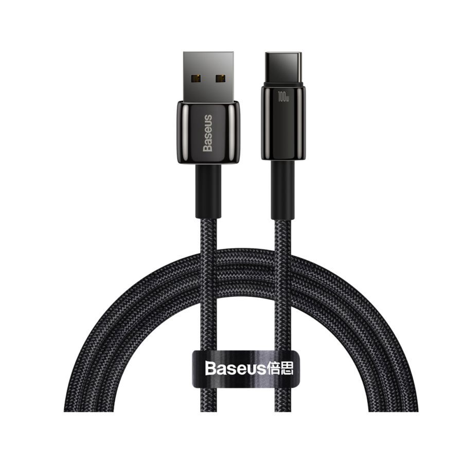 Baseus Tungsten Gold Fast Charging Cable USB to Type-C 100W 2m Black