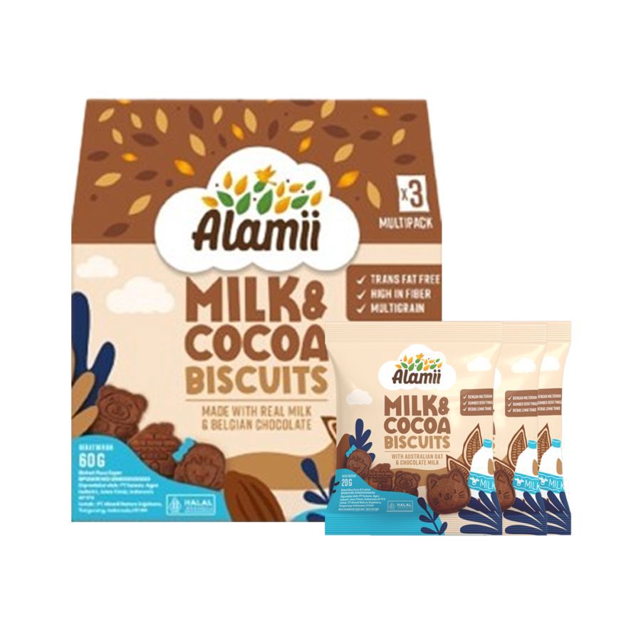 Alamii Multigrain Biscuits Milk & Cocoa Snack Bayi 60gr