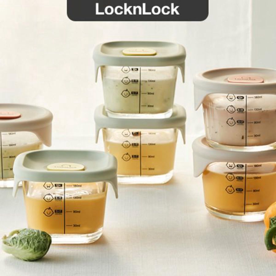LocknLock Oven Glass Food Container MPASI Pink Kapasitas 230 ml 1pcs