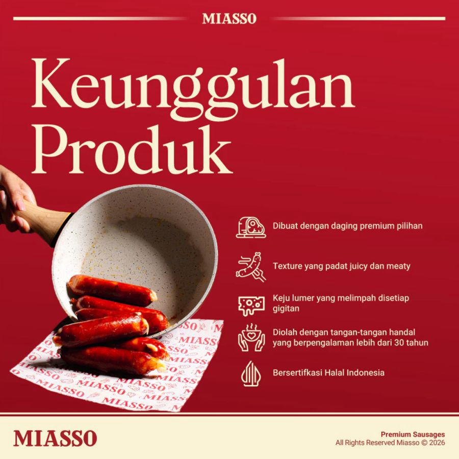Miasso Sosis Cheese Bomb 190gr 1pcs