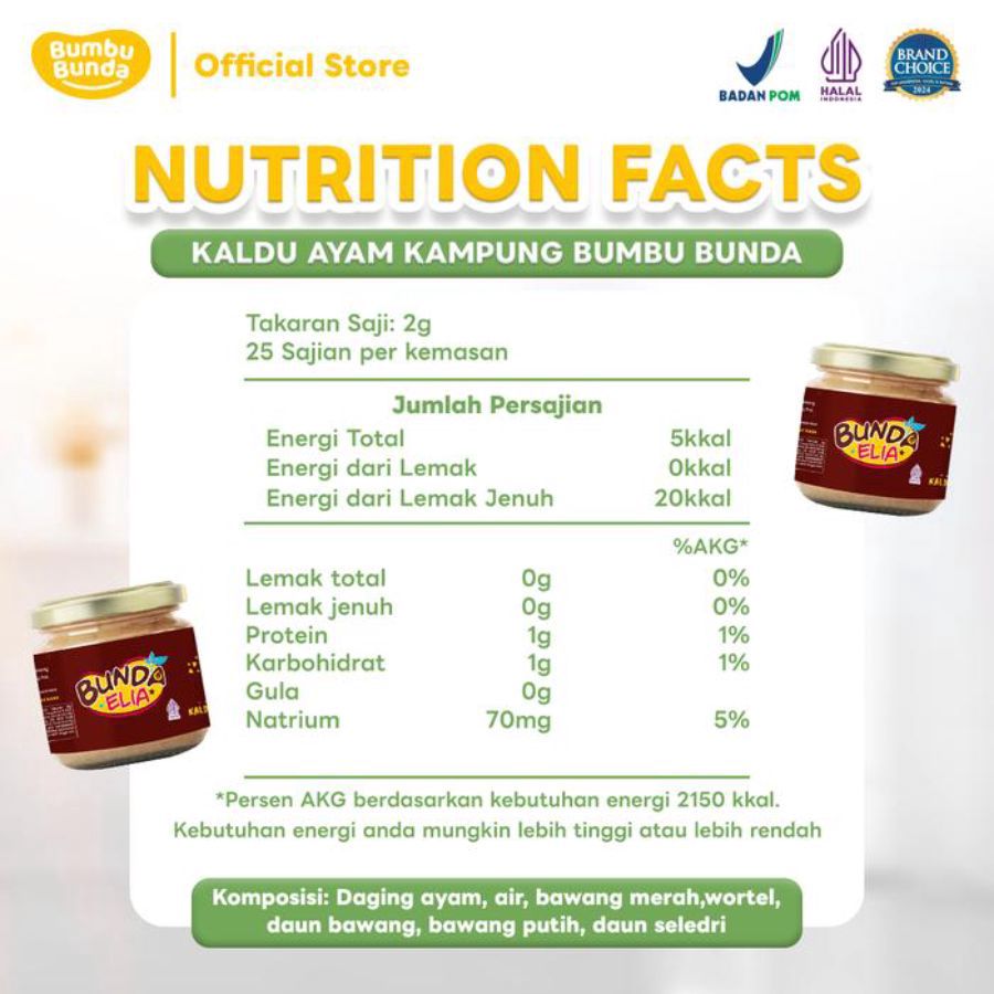 Bumbu Bunda Elia Bumbu Rasa Kaldu Ayam Kampung 50gram