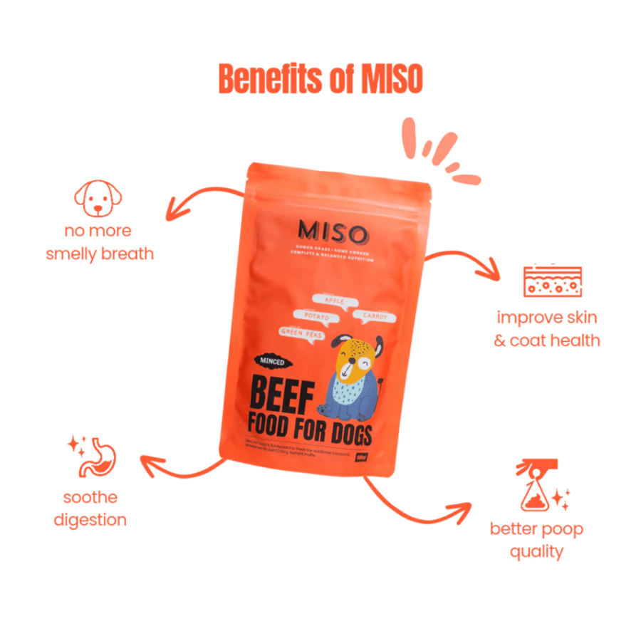 MISO Cooked Minced Beef Recipe Makanan Anjing Basah 500gram
