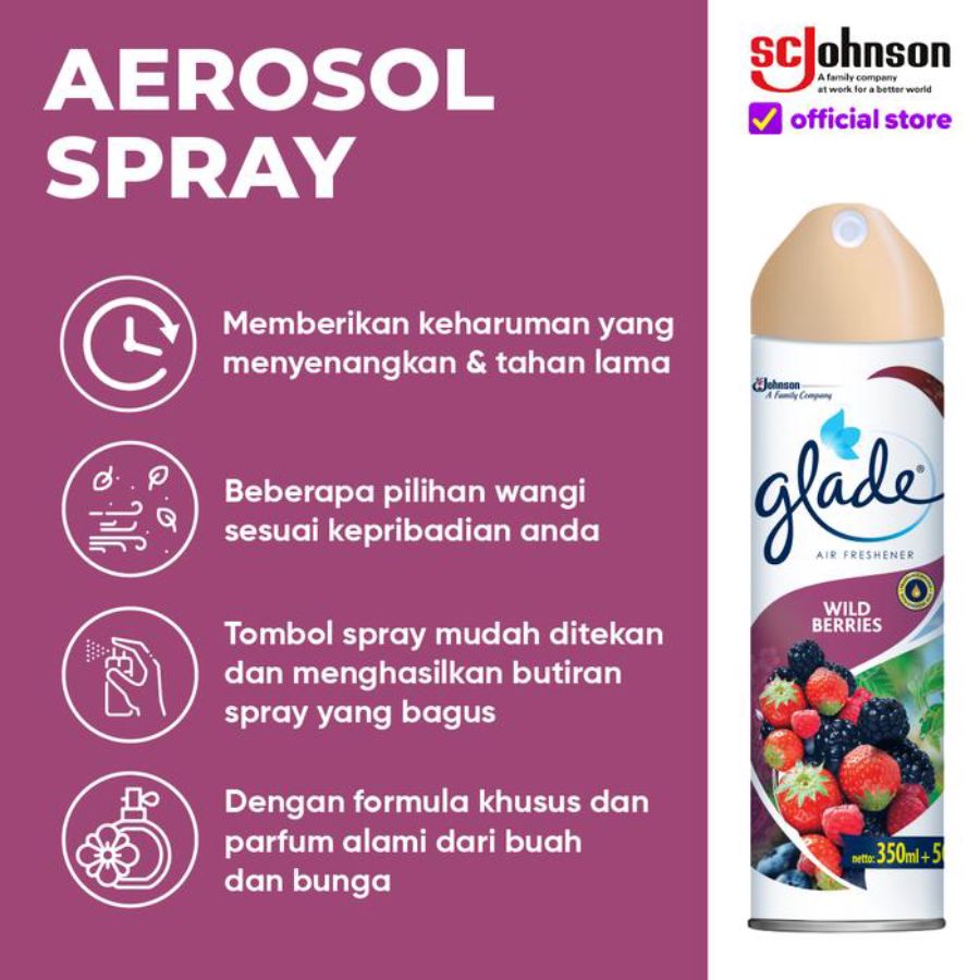 Glade Aerosol Wild Berries Pengharum Ruangan 350ml