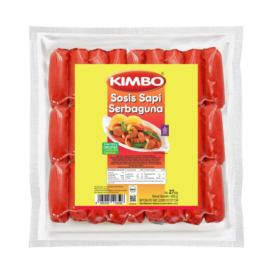 Kimbo Sosis Sapi Serbaguna Cocktail 27pcs 450gram