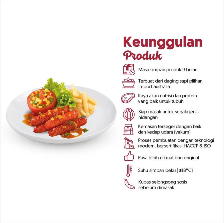 Kimbo Sosis Sapi Goreng Isi 6 1pack