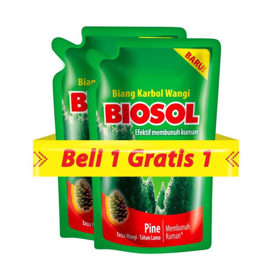 Buy 1 Get 1 Biosol Karbol Wangi Pine Pembersih Lantai Pouch 700ml