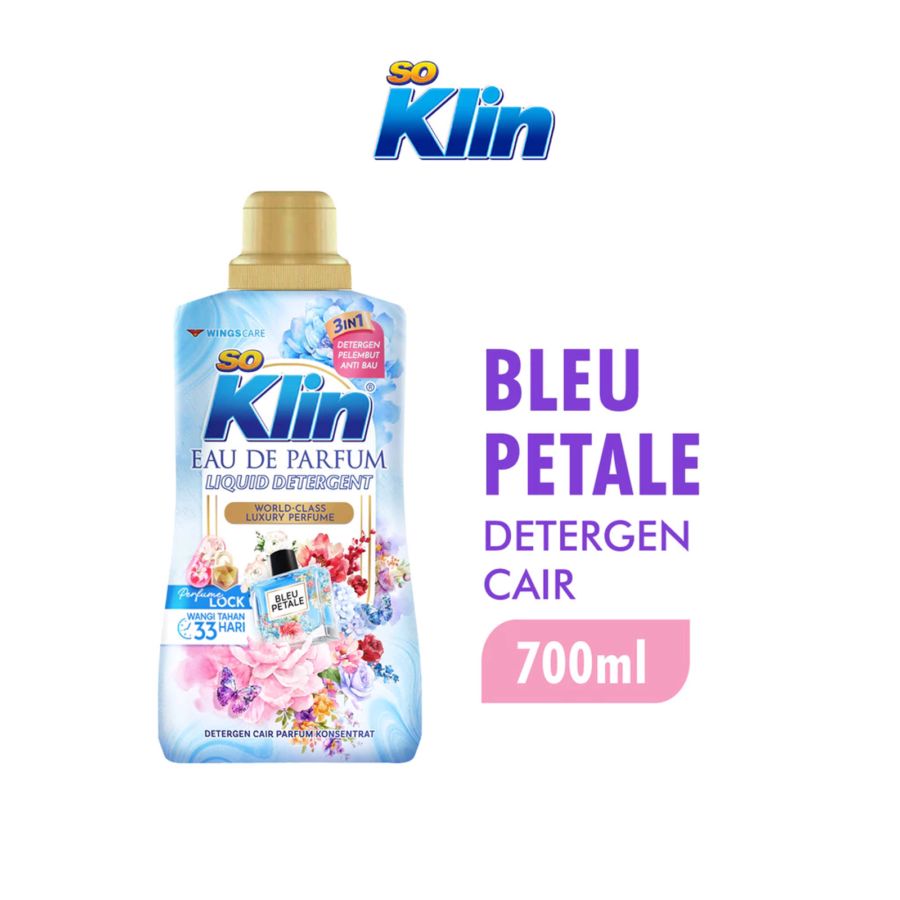 SoKlin Eau de Parfum Bleu Petale Deterjen Cair 700ml