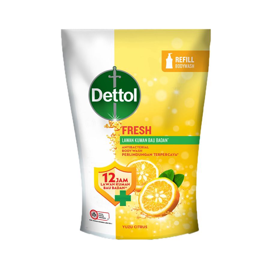 Dettol Fresh Yuzu Citrus Antibacterial Body Wash Pouch 370ml