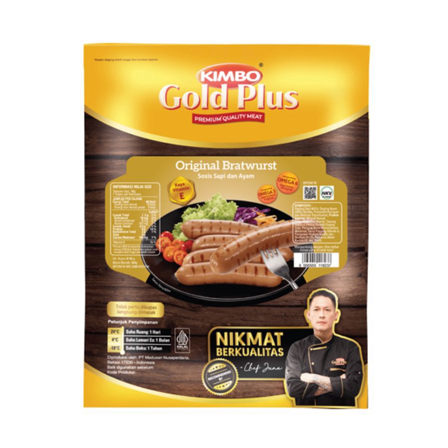 Kimbo Gold Plus Bratwurst Original Isi 6 1carton