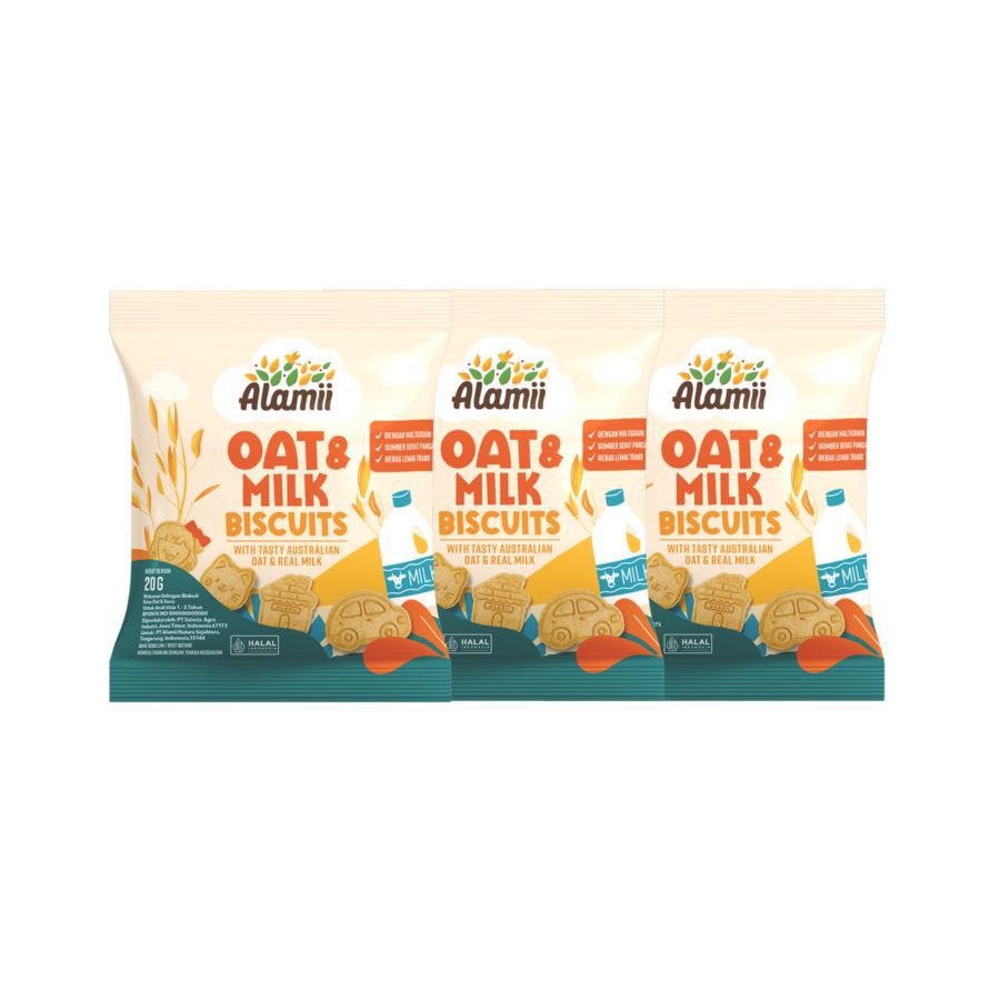 Alamii Multigrain Biscuits Oat & Milk Snack Bayi 60gr