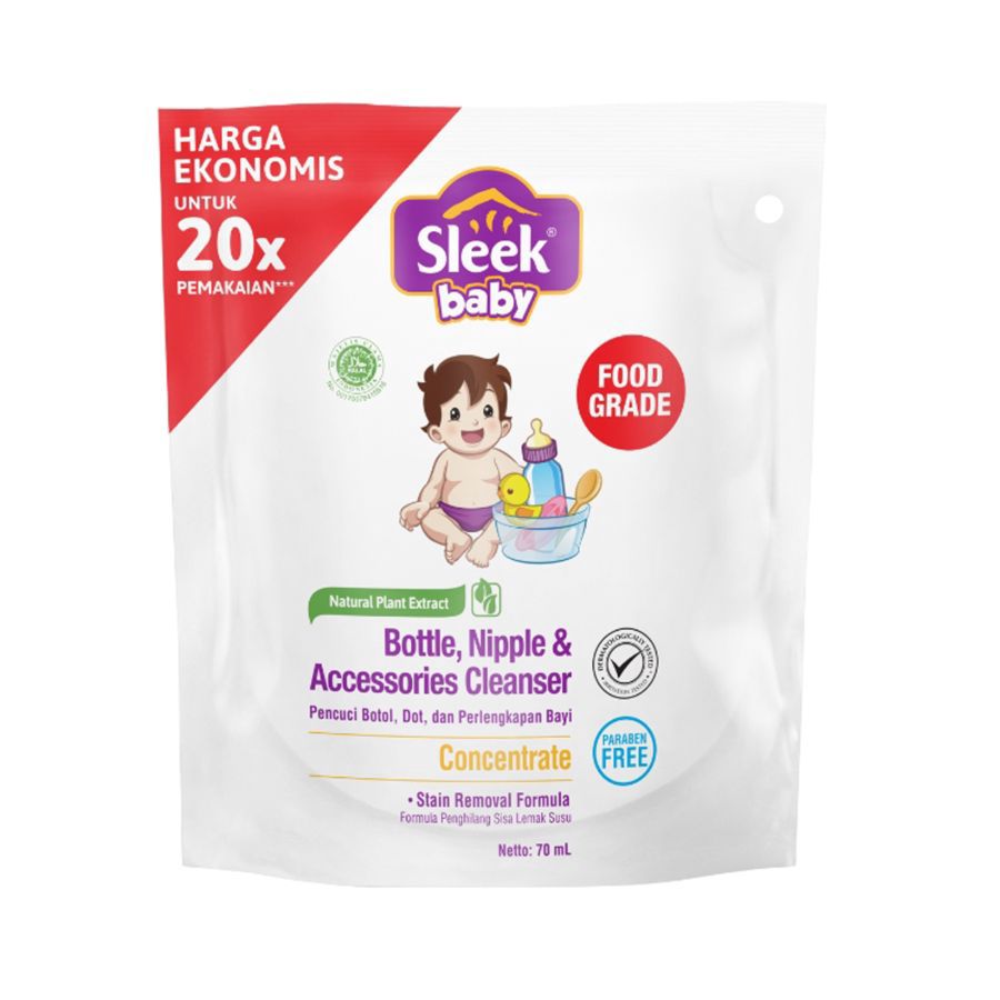 Sleek Baby Bottle, Nipple & Accessories Cleaner Kebersihan Bayi 70ml