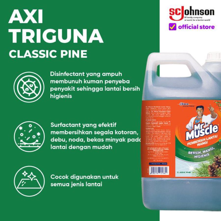 Mr Muscle Axi Triguna Classic Pine Pembersih Lantai 3700ml