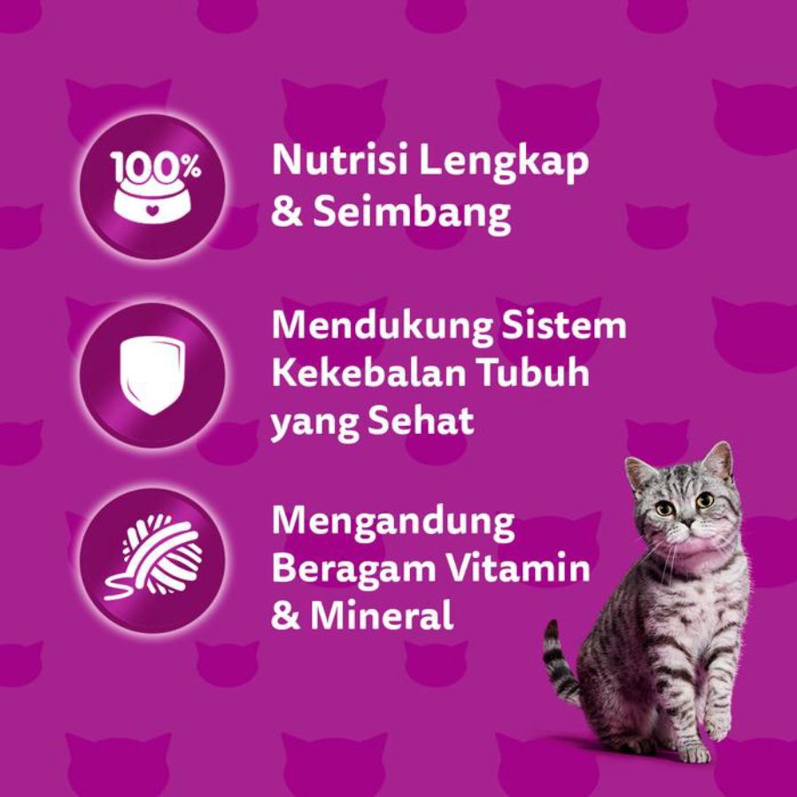 Whiskas Chicken Salmon Adult Makanan Kucing Basah 80gram