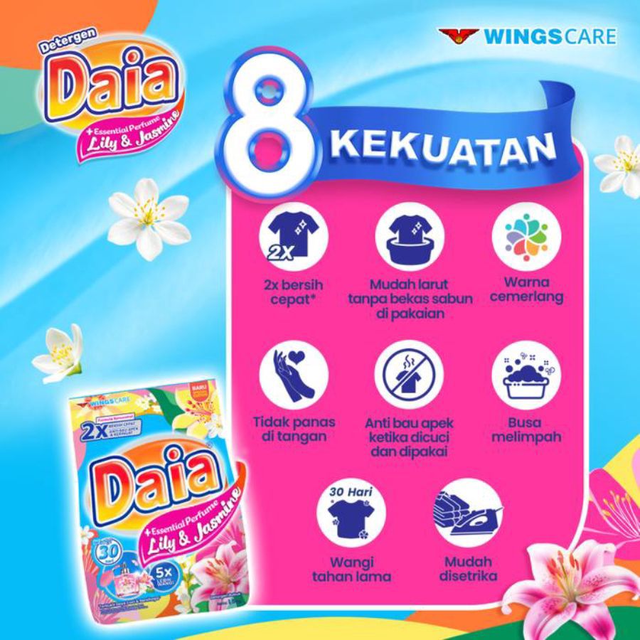 Daia Essential Parfume Lily & Jasmine Deterjen Bubuk 1400gram
