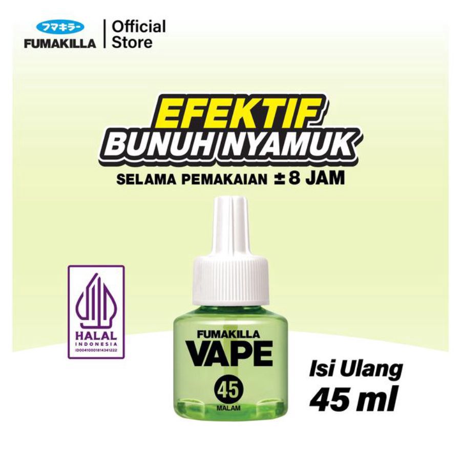 Vape Liquid Refill Fruity Fresh 45 Malam Pembasmi Serangga