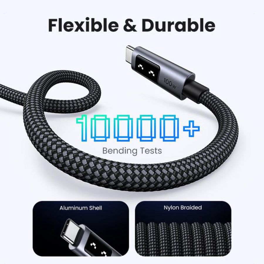 Ugreen Uno Cable Type C to Type C 100 W Nylon 2 M Black 1pcs