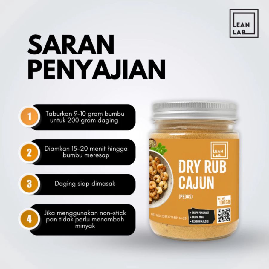 Lean Lab Dry Rub Cajun 100gram