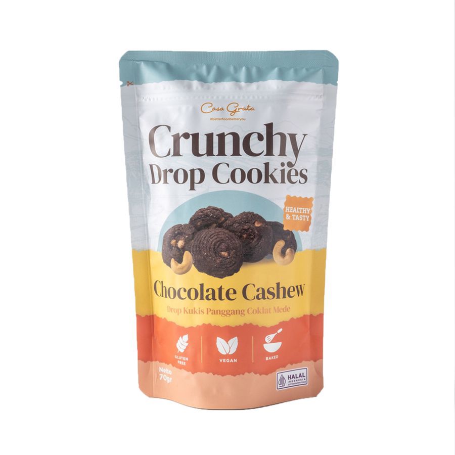 Casa Grata Crunchy Drop Cookies Chocolate Vegan & Gluten Free 70gram