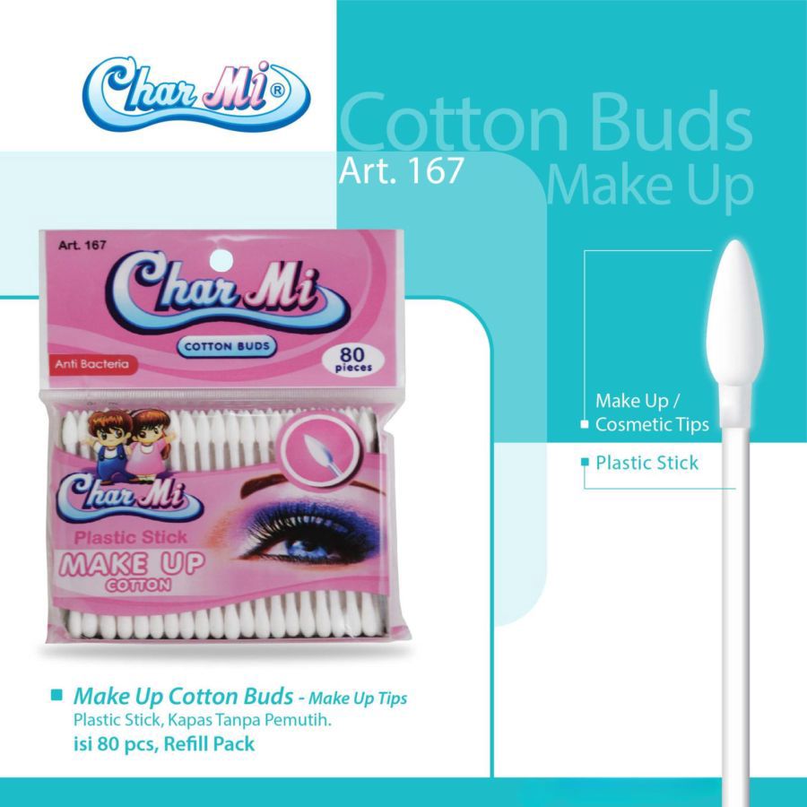 Charmi Plastic Stick Make Up Cotton 80stick