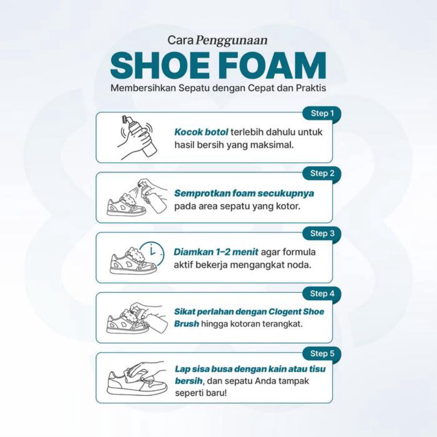 Clogent Shoes Foam Pembersih Sepatu 200ml