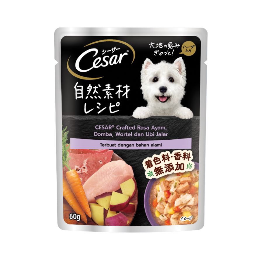 CESAR Naturally Crafted Lamb, Carrot & Sweet Potato Wet Dog Food 60gram
