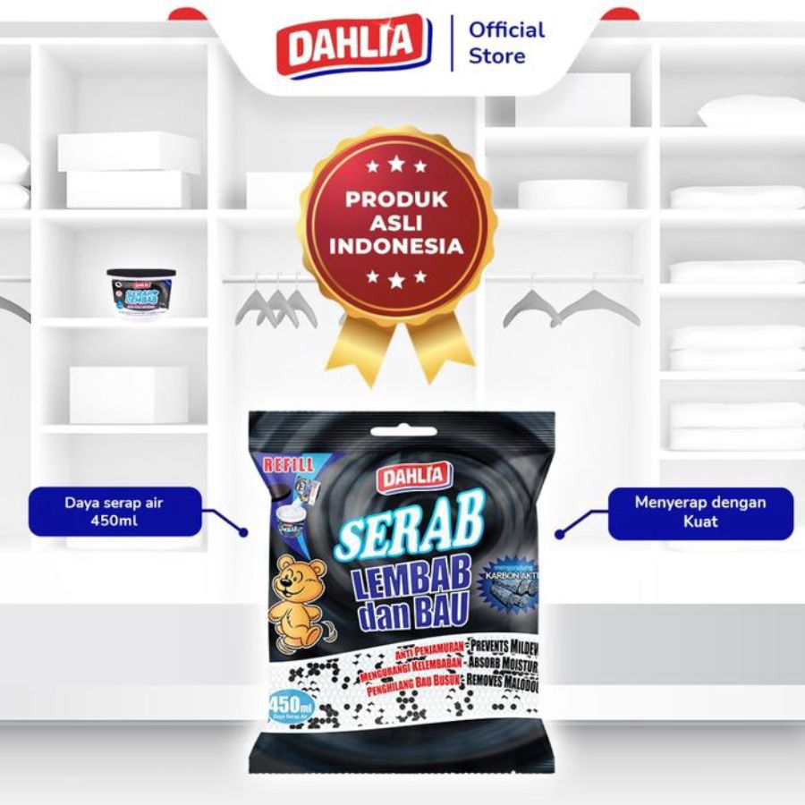 Dahlia Serap Lembab Charcoal Black Refill 450ml
