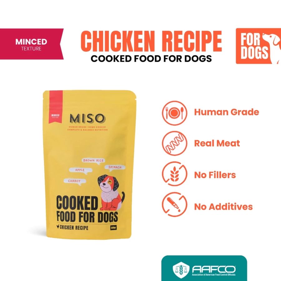 MISO Cooked Minced Chicken Recipe Makanan Anjing Basah 500gram