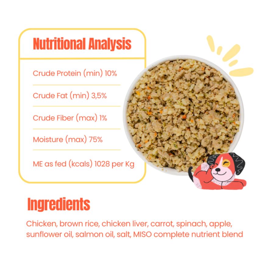 MISO Cooked Minced Chicken Recipe Makanan Anjing Basah 500gram