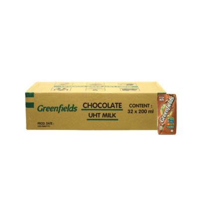 Greenfields Chocolate Susu UHT Less Sugar 200 ml