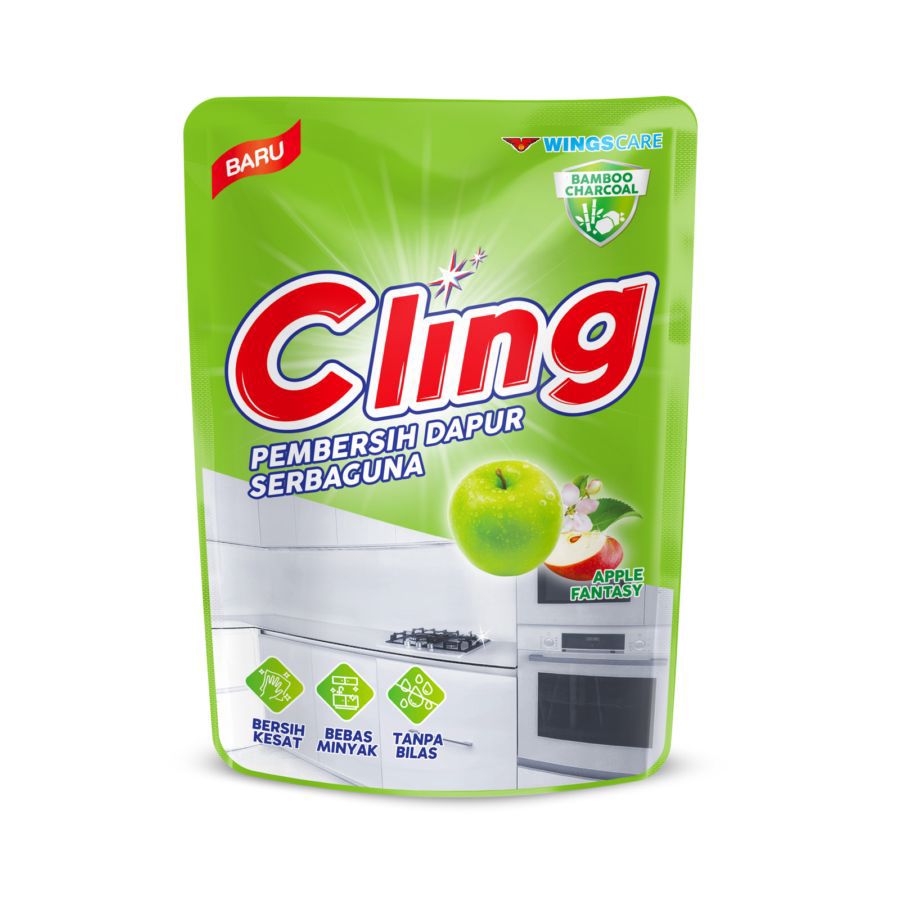 Cling Apple Fantasy Pembersih Dapur Refill Pouch 400ml