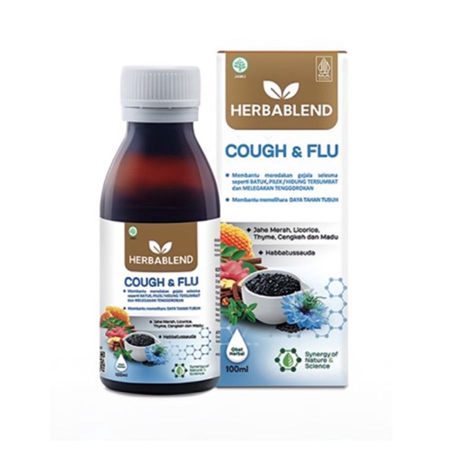 Herbablend Cough & Flu Sirup Herbal Obat Batuk dan Demam 100ml