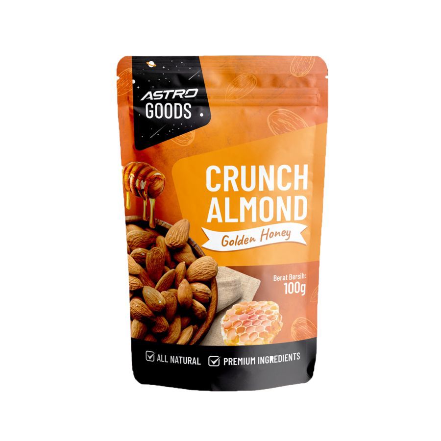 Crunch Almonds Golden Honey Astro Goods 100gram