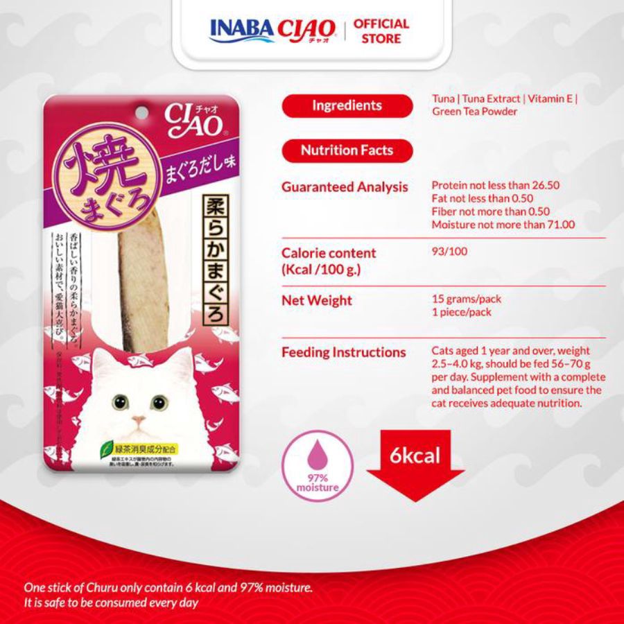 CIAO Pouched Roast Tuna Maguro Snack Kucing 15gram