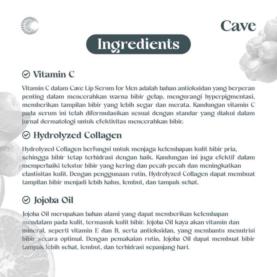 Cave Lip Serum For Men Perawatan Bibir Pria 7ml