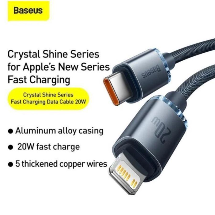 Baseus Crystal Shine Series Type-C to iP 20 Watt 1.2 m Black