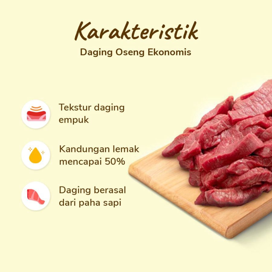 Daging Oseng Ekonomis Fatty Cuts 250gram