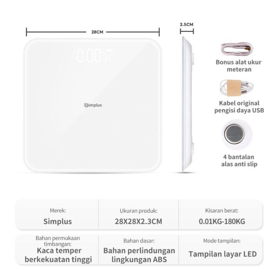 Simplus Timbangan Berat Badan Elektronik