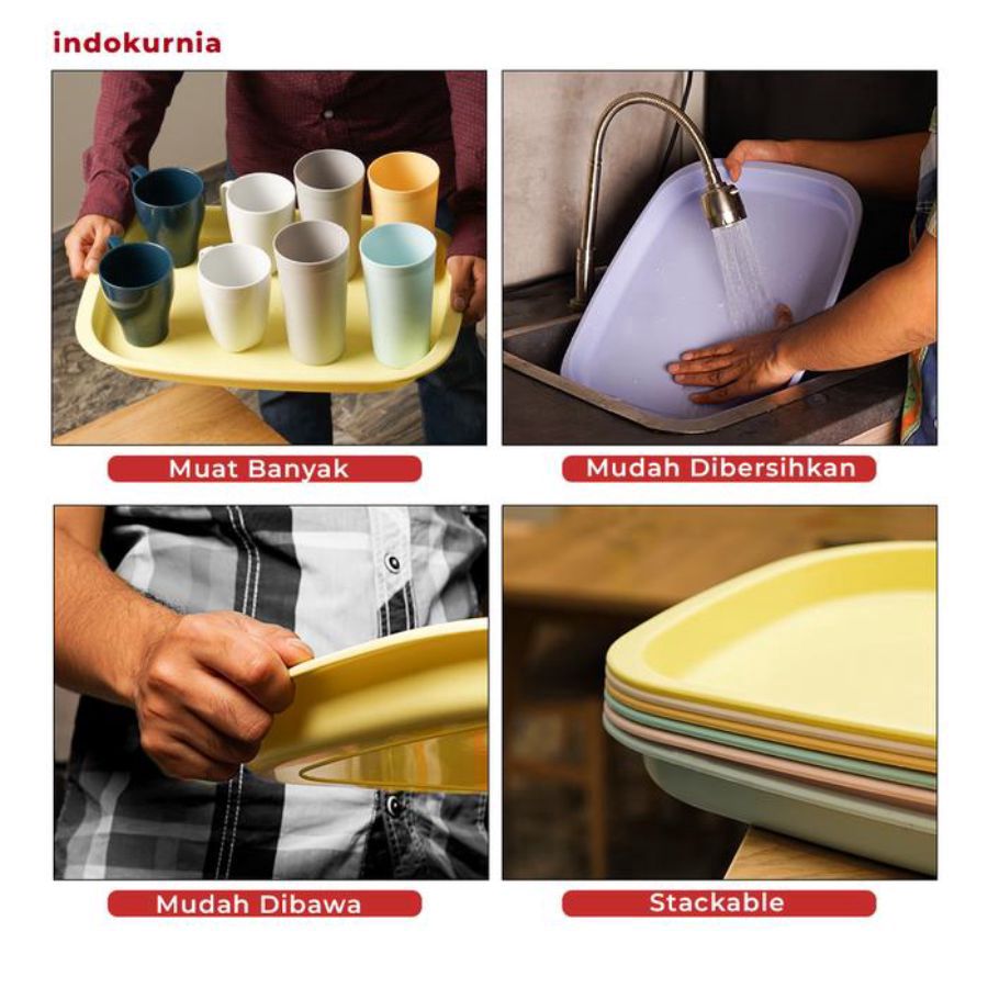 Nampan Casual Pastel Medium Light Grey