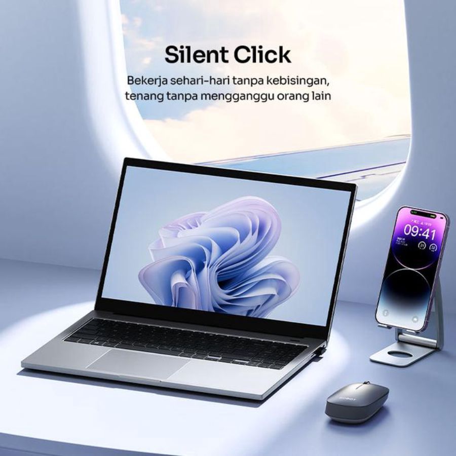 Robot Dual Mode Wireless Mouse Bluetooth + 2.4G Silent Key Grey M390 1pcs