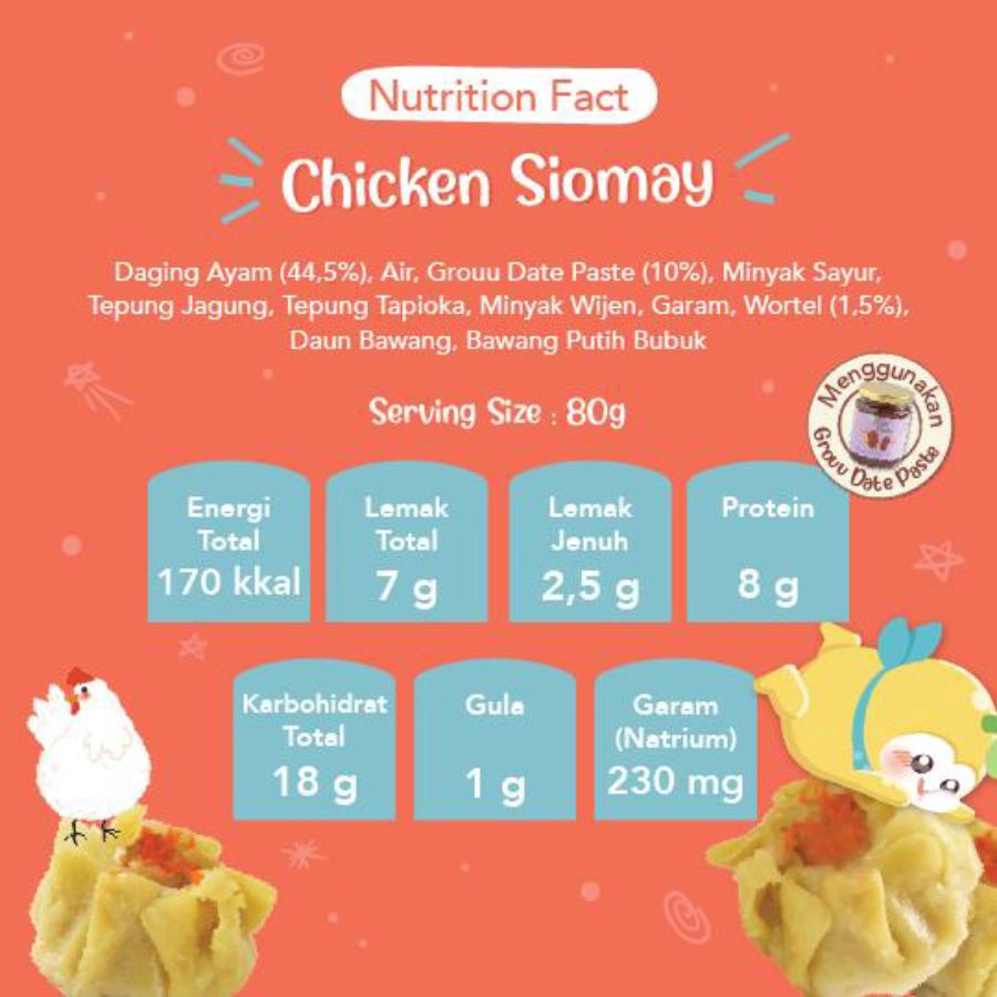 Grouu Finger Food Chicken Siomay MPASI Snack Bayi Anak