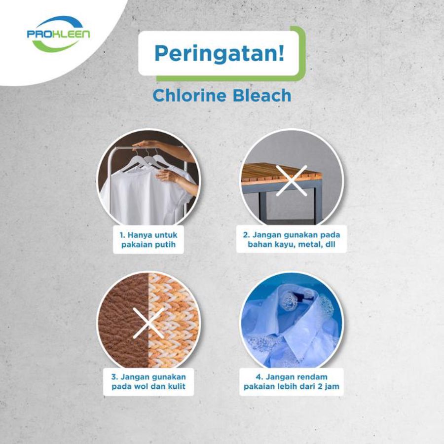 Prokleen Chlorine Bleach Pemutih Pakaian Jerigen 1000ml