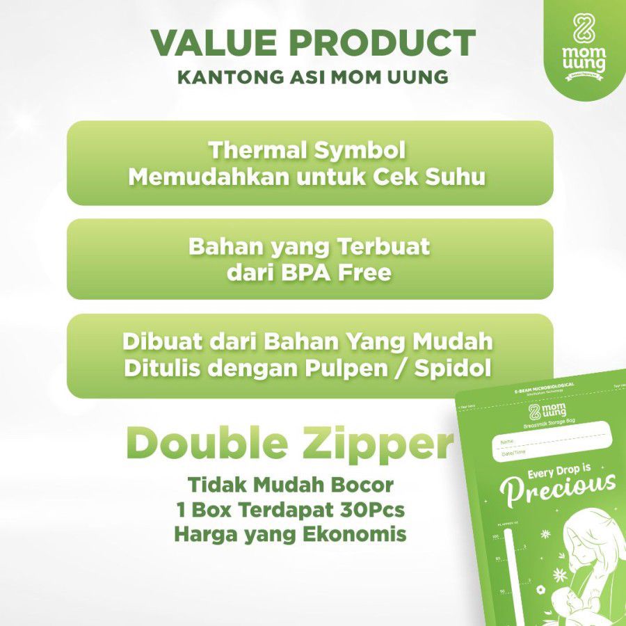 Mom Uung Breastmilk Bag Kantong ASI Kapasitas 150 ml 30bags