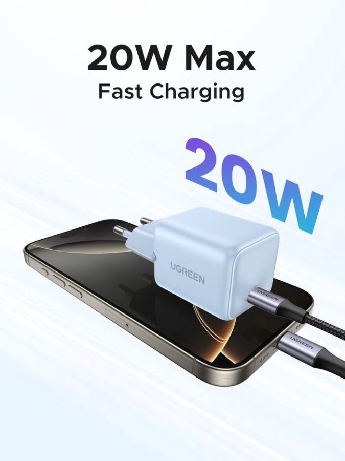 Ugreen N Series Charger Adaptor GaN 20 Watt White 1 Pcs 1pcs
