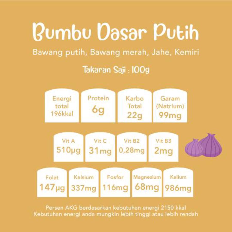Grouu Cooking Series Bumbu Dasar Putih Refill MPASI 100gram