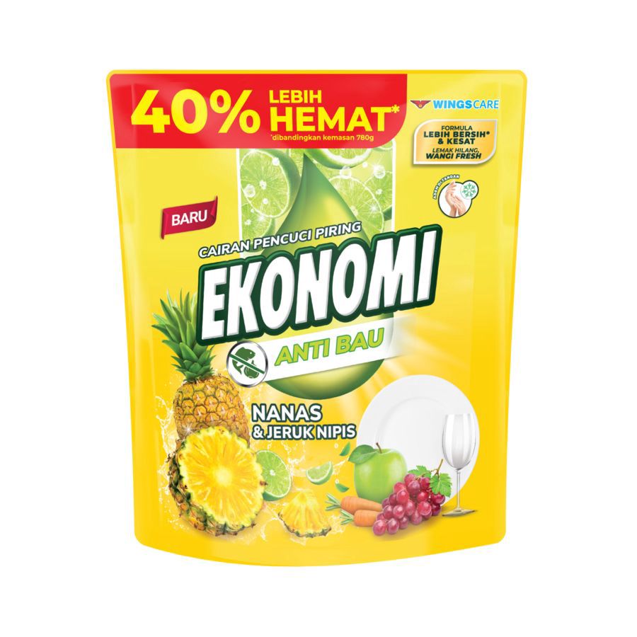Ekonomi Nanas & Jeruk Nipis Cairan Pencuci Piring Pouch 920gram