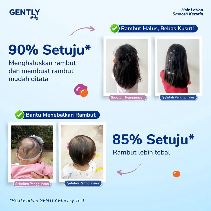Gently Baby Hair Lotion Smooth Keratin Perawatan Bayi 100ml