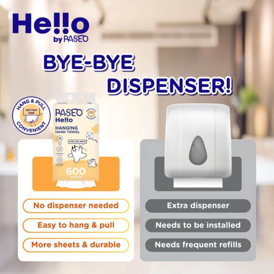 Paseo Hello Hanging Hand Towel Tisu Tangan 600sheets