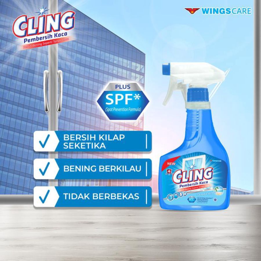 Cling Ocean Fresh Pembersih Kaca Botol 440ml