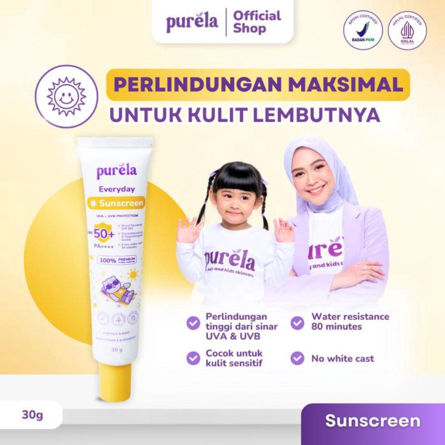 Purela Everyday Sunscreen UVA + UVB SPF 50+ PA++++ 30gram