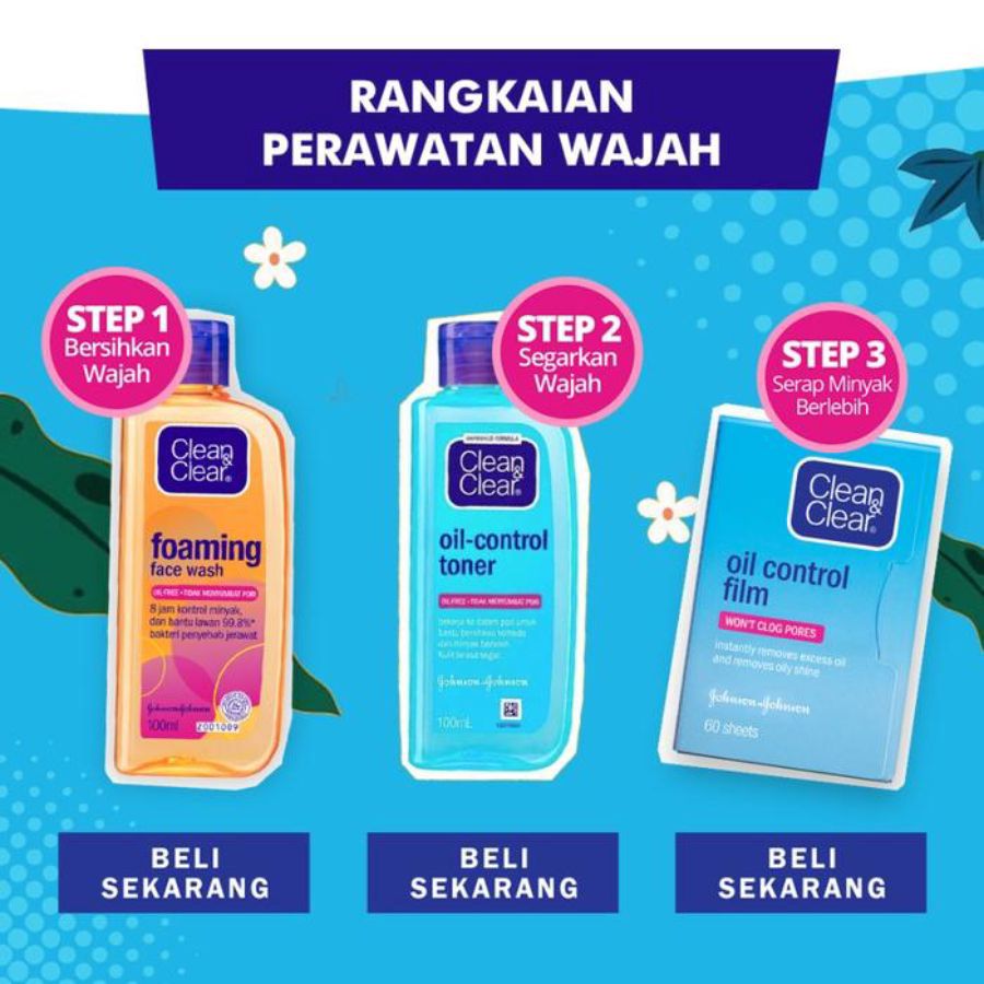 Clean & Clear Oil Control Film Blue Kertas Minyak Wajah 60sheets